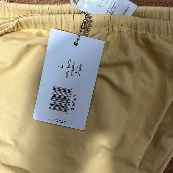 NWT - WeWoreWhat | Ruched Bikini Top and bottom solid sand size L - Picture 6 of 16